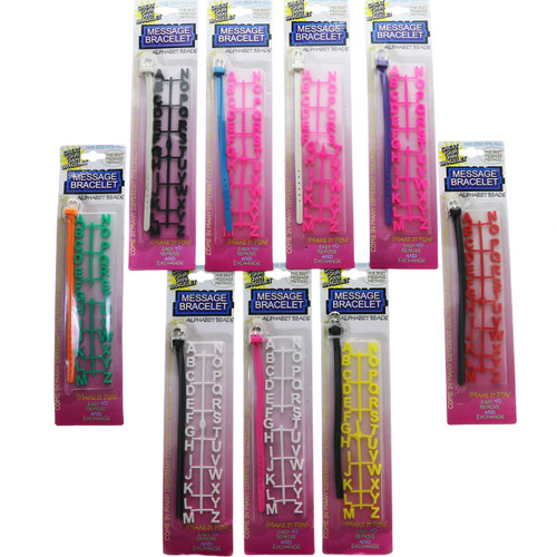 Make-Your-Own Message Alphabet Bracelet Set Assorted - B17C