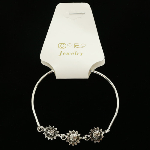 Sun Charm Accent Fashion Bracelet Silver-Tone - B186A