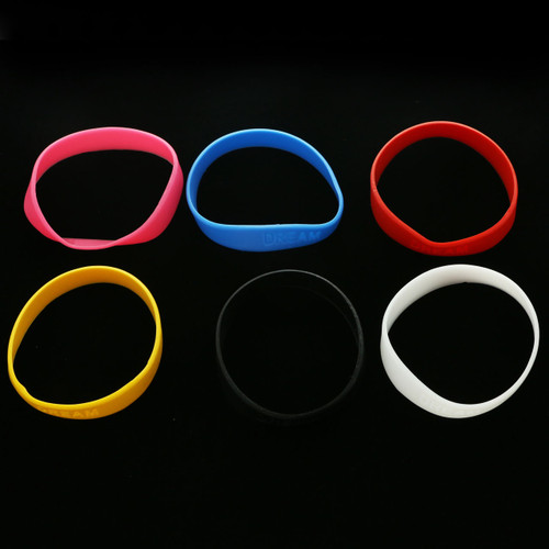 Debossed "Dream" Rubber Wristband Bracelets Assorted - B23712A