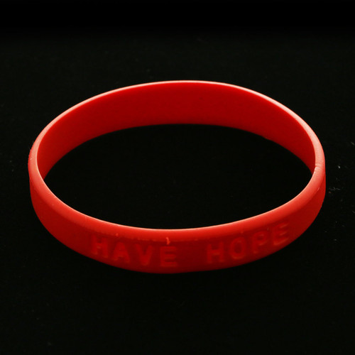 Debossed "Have Hope" Rubber Wristband Bracelet Assorted - B23741H