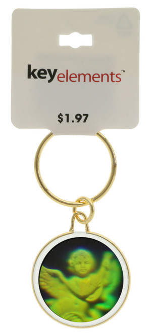 Holographic Cherub Religious Theme Key Chain KEKC4244