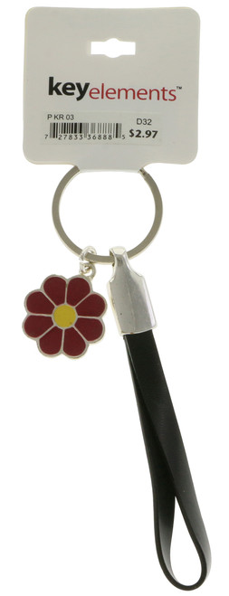 Colorful Flower Key Chain With Wrist Strap KEKC4362
