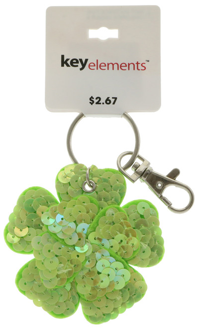 Green Sequin Flower Keychain KEKC4397