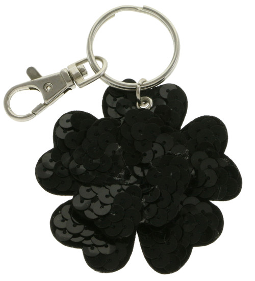 Black Sequin Flower Keychain KEKC4398