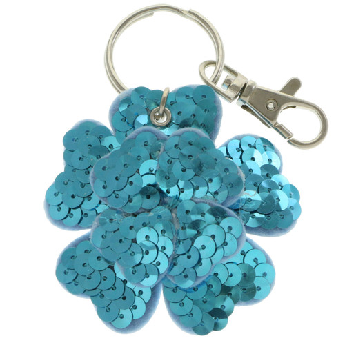 Blue Sequin Flower Keychain KEKC4399