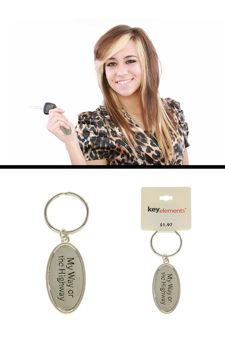 Silver Tone Statement Key Chain KEKC4618 Silver Tone Statement Key Chain KEKC4618