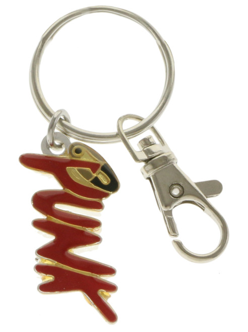 Split Ring Key Chain With The Word Punk KEKC4843