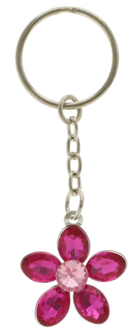 Flower keychain with petals made of jewels KEKC4899