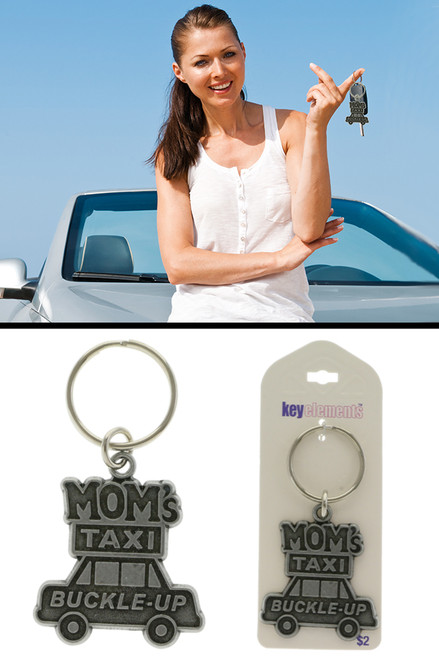 Moms Taxi Buckle Up Funny Key Chain KEKC4998