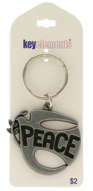 Dove With Olive Branch Peach Theme Key Chain KEKC5016