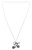 Silver tone bicycle and ring charm necklace N128A