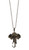 Silver tone elephant head charm necklace N130A