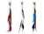 Hair clip with assorted style and colored feathers hanging from one chain FEATHER64