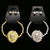 Lion's Head Pendant Stretch Bracelet - Post Earring Set Assorted - BE3111B