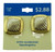 Hypo allergenic clip-on earrings shaped as a square with a silver tone wave design and gold tone outer square PP37