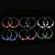 AB Finish Hoop-Earrings With Bead Accents Assorted-Color & Silver-Tone 12 Per Package 12E1399C