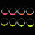 Neon Hoop-Earrings With Bead Accents Assorted-Color & Silver-Tone 12 Per Package 12E1422C