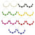 Assorted-Color & Silver-Tone Metal Hoop-Earrings With Bead Accents 12 Per Package 12E1423C