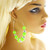 Neon Hoop-Earrings With Bead Accents Assorted-Color & Silver-Tone 12 Per Package 12E1465C