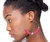 Neon Hoop-Earrings With Bead Accents Assorted-Color & Silver-Tone 12 Per Package 12E1469C
