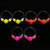 Antiqued Neon Hoop-Earrings With Bead Accents Assorted-Color & Silver-Tone 12 Per Package 12E1471C