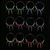 Spike Hoop-Earrings With Bead Accents Silver-Tone & Assorted-Color 12 Per Package 12E1480C