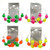 Neon Hoop-Earrings With Bead Accents Assorted-Color & Multi-Color 12 Per Package 12E1482C