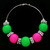 Neon Hoop-Earrings With Bead Accents Assorted-Color & Multi-Color 12 Per Package 12E1482C