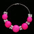 Neon Hoop-Earrings With Bead Accents Assorted-Color & Silver-Tone 12 Per Package 12E1487C
