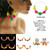 Neon Hoop-Earrings With Bead Accents Assorted-Color & Multi-Color 12 Per Package 12E1488C