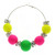 Neon Hoop-Earrings With Bead Accents Assorted-Color & Multi-Color 12 Per Package 12E1488C