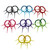 Spike Dangle-Earrings With Bead Accents  Assorted-Color 12 Per Package 12E407C