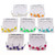 AB Finish Hoop-Earrings With Bead Accents Assorted-Color & Silver-Tone 12 Per Package 12E6143C