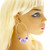 AB Finish Hoop-Earrings With Bead Accents Assorted-Color & Silver-Tone 12 Per Package 12E8052C