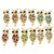Gold Tone Owl Earrings with Crystal Accents E222
