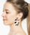 Black & White Striped Hoop Earrings E9113
