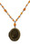 Gold Tone Locket Pendant Necklace with Faceted Accents 9N15478