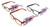 Assorted Acrylic Rectangular Reading Glasses SPM003+2.50