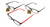 Assorted Color Acrylic Rectangular Reading Glasses UMW12+3.00