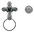 Silver Tone Crucifix with Black Stone Accent Magnetic ID Holder 06-008