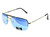 Metal Semi Rimless Aviator Glasses with Blue & Grey Lenses 26SG9201