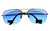 Metal Semi Rimless Aviator Glasses with Blue & Grey Lenses 26SG9201