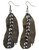 Antiqued Feather Dangle Earring, Gold-Tone - E3458
