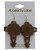 Wooden Laser-Etched Cross Dangle Earrings, Assorted - E22377