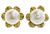 Imitation Pearl Flower Post Earrings Gold-Tone - E10