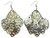 Antiqued Filigree Leaf Chandelier Earrings Gold-Tone - E22105
