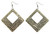 Antiqued Embossed Cutaway Square Dangle Earrings Gold-Tone - E23420