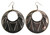 Embossed Circular Cutaway Disc Dangle Earrings Brown - E23421