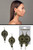 Antiqued Brass Embossed Victorian Design Dangle Earrings Gold-Tone - E23479