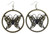 Antiqued Brass Filigreed Butterfly Dangle Earrings - E23485